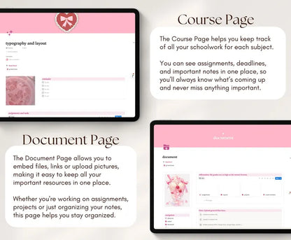 Premediboy Student Planner — Coquette Aesthetic Notion Template