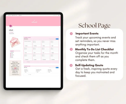 Premediboy Student Planner — Coquette Aesthetic Notion Template