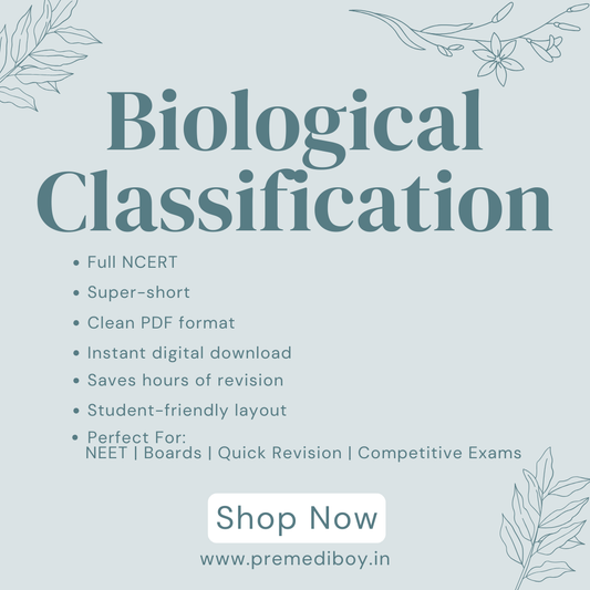 PremediBoy NCERT Biology Sprint Notes – (Biological Classification) | Short Notes PDF